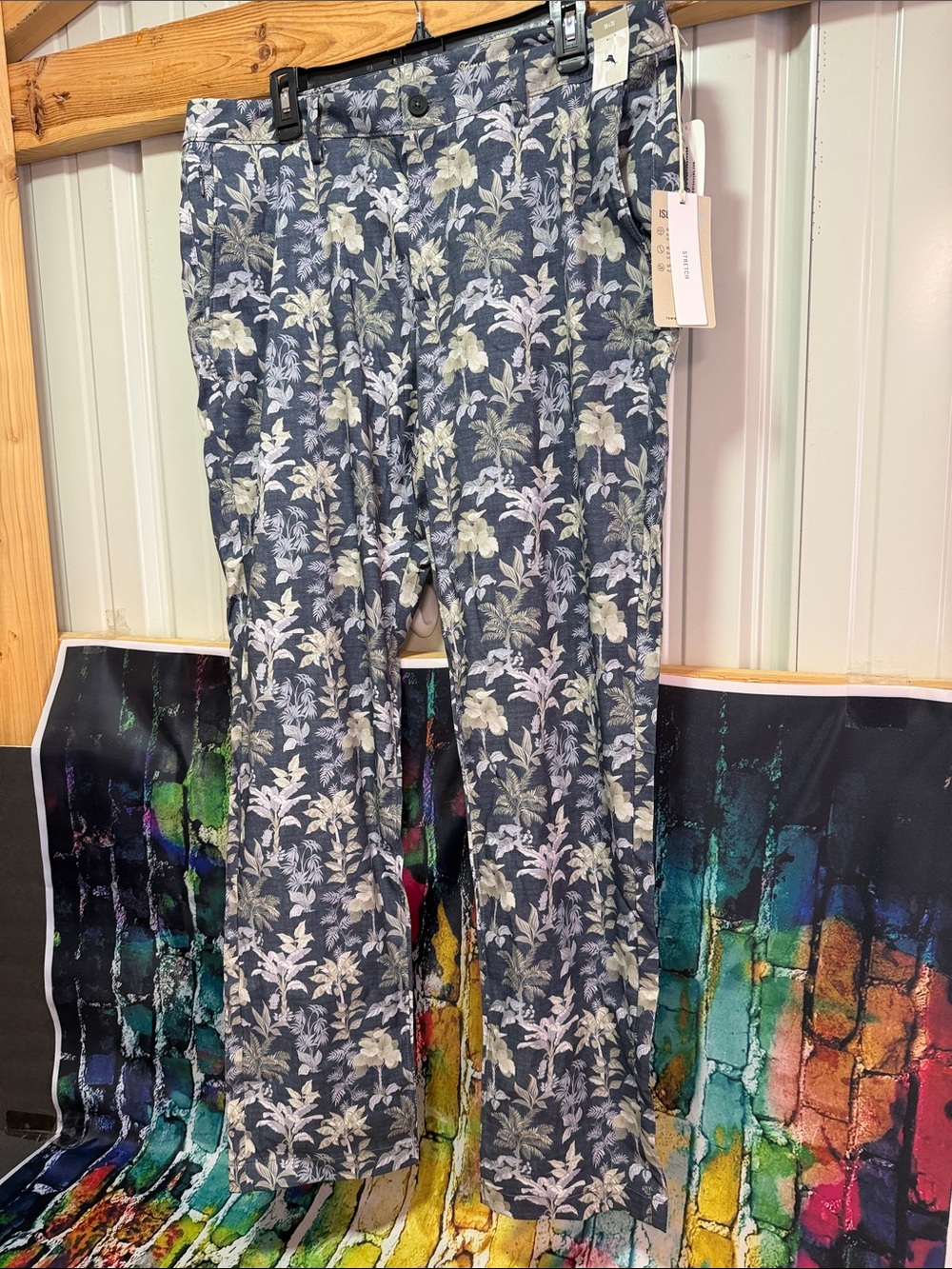 Tommy Bahama Navy Blue Floral Chinos